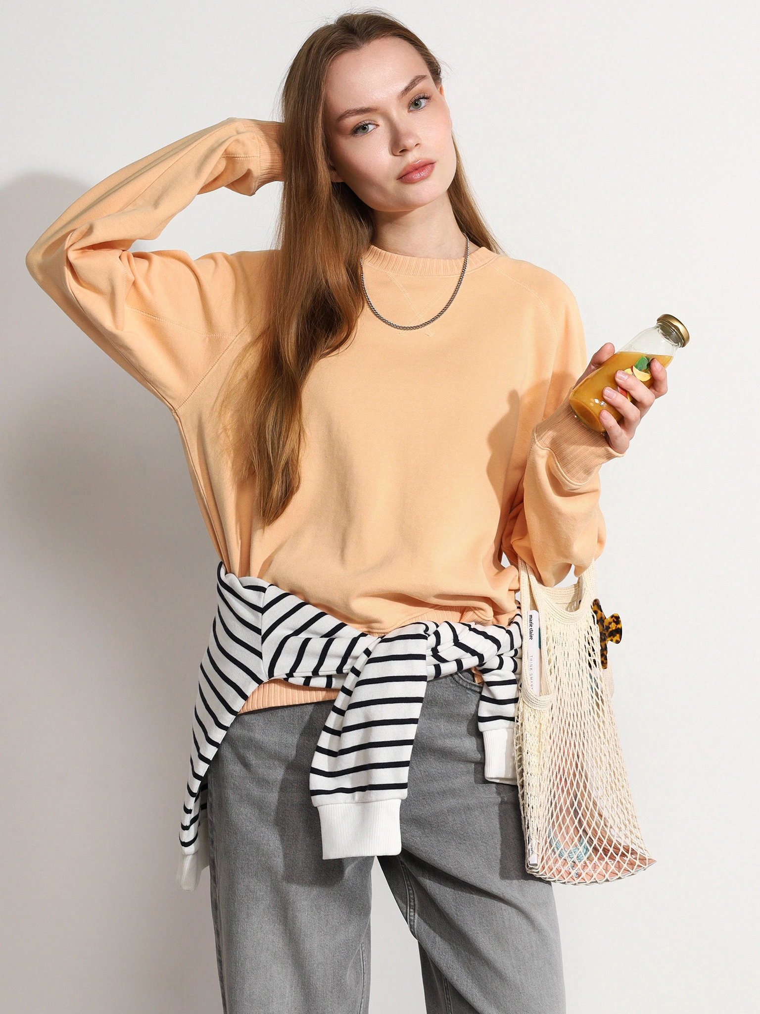 Толстовка светло-оранжевого цвета из хлопка